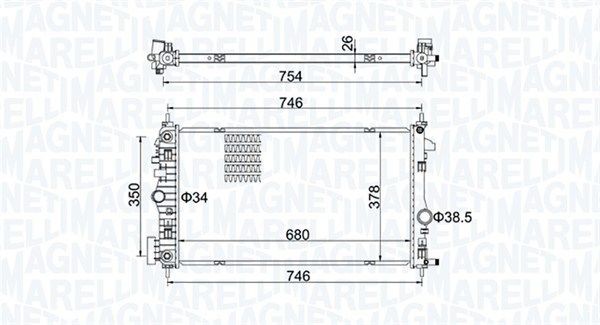 Magneti Marelli 350213152300 KüHler, MotorküHlung FüR Chevrolet Opel-image