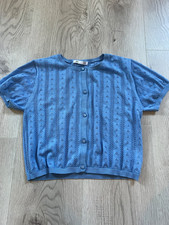 Uniqlo Girls Point Short Sleeve Blue Cardigan Sz. S
