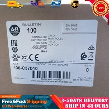 New AB 100-C37D10. CONTACTOR. 110-120VAC Allen-Bradley US Free Tax