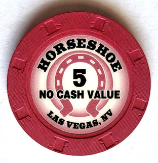 $5 Horseshoe "No Cash Value" LAS VEGAS Casino Chip