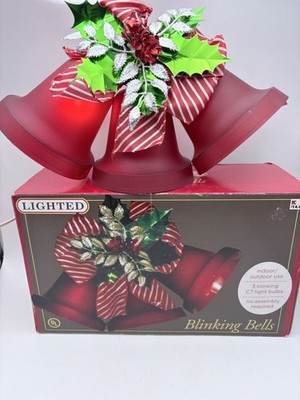 Vintage Lighted Blinking Red Bells; Impact Innovations; Christmas Works!