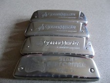 3 Golden Melody Hohner Harmonicas Keys F,D,Ab 1 Huang Star Performer key A