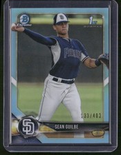 2018 Bowman Draft #BDC-144 Sean Guilbe Chrome Sky Blue Refractor #/402