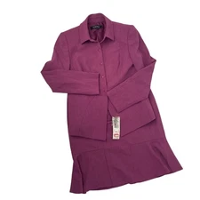 NWT VTG Y2K Kasper Womens 10 Orchid Purple Blazer Trumpet Skirt Suit Set Classic