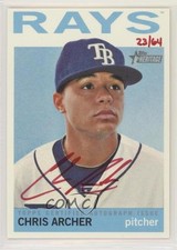 2013 Topps Heritage Real One Auto Red Ink 23/64 Chris Archer #ROA-CA Auto xr1