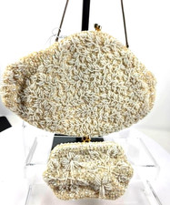 2pc Vintage Beaded Evening Bags Pearl Sequin Clutch La Regale Carter Bridal