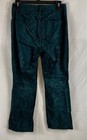 Free People Women's Dark Teal Green Velvet Velour Skinny Cropped Pants Sz 29 — photo 2