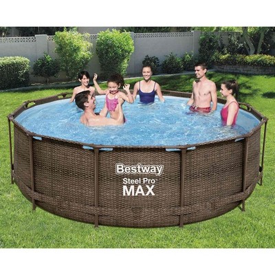 Steel Pro MAX Swimming Pool Set Ø366x100cm Schwimmbecken Schwimmbad Bestway