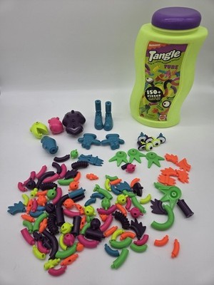 Vintage 1996 Nickelodeon Tangle Tube Building System Set Toy Mattel 131 Pieces 