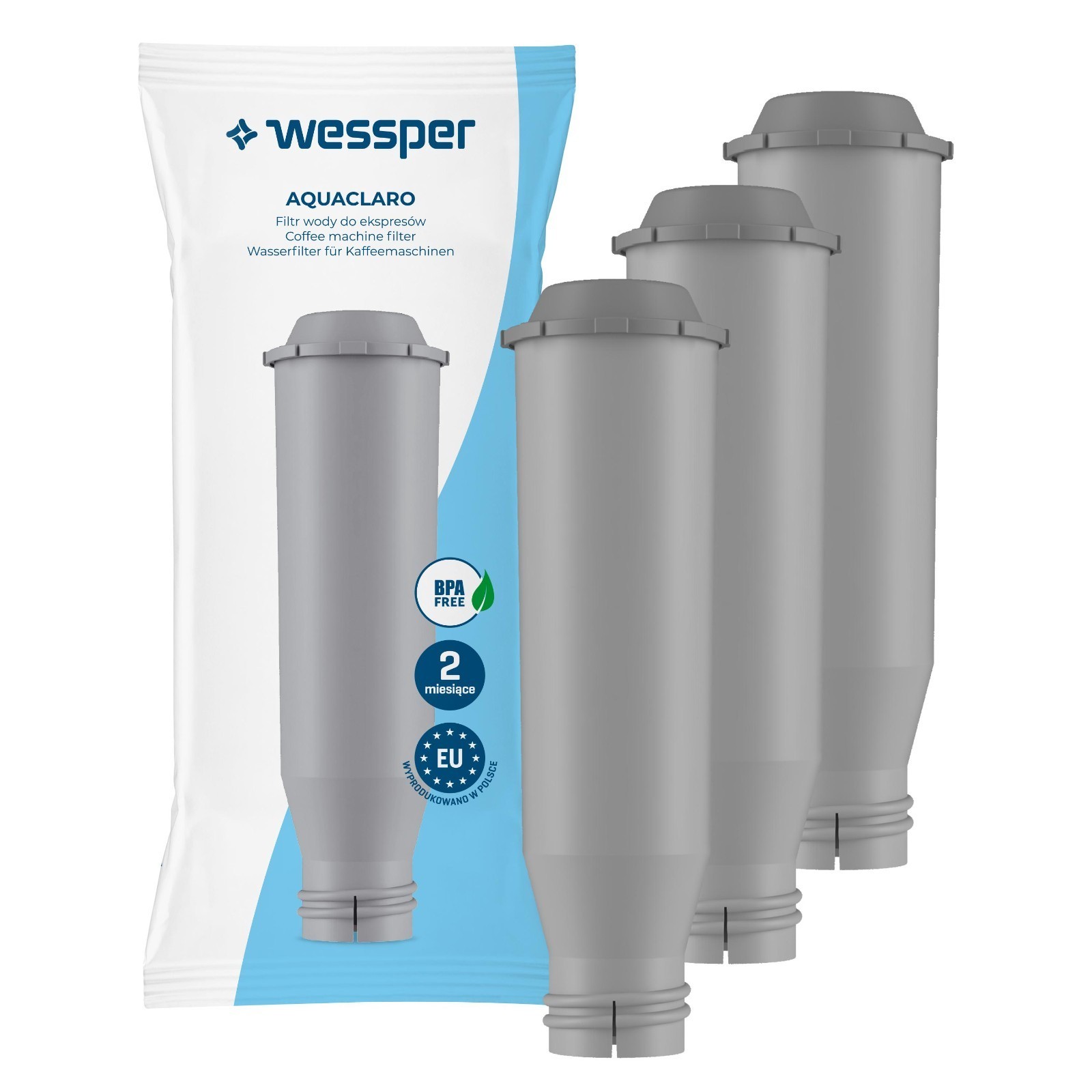 Water filter for Krups Nivona Melitta coffee machine Wessper Aquaclaro 3x