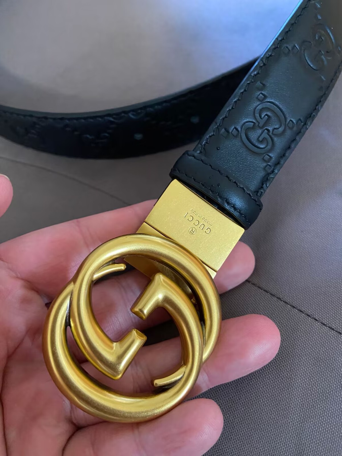 Women's Gucci Leather Belt Black GG Buckle Size 38 / 95 cm thumbnail 2