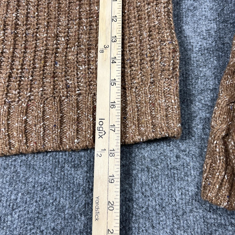 prana свитер женщин XS коричневый половина молнии пуловер кабель трикотажа коренастый ребристый уютный - Изображение 4 из 4