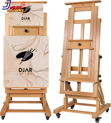 Extra Large H-Frame Art Easel Movable Tilts Flat Painting Stand for Artist Adjus