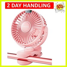 Portable Clip on Fan - Battery Operated Stroller Fan, 4000mAh Small Rechargea...