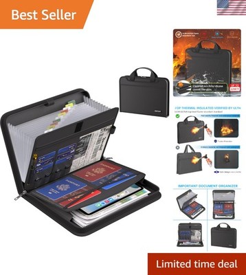 Accordion File Organizer, Fireproof Expanding File Folder with 13 Pockets Doc...