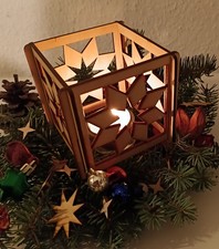 Windlicht Stern aus Holz