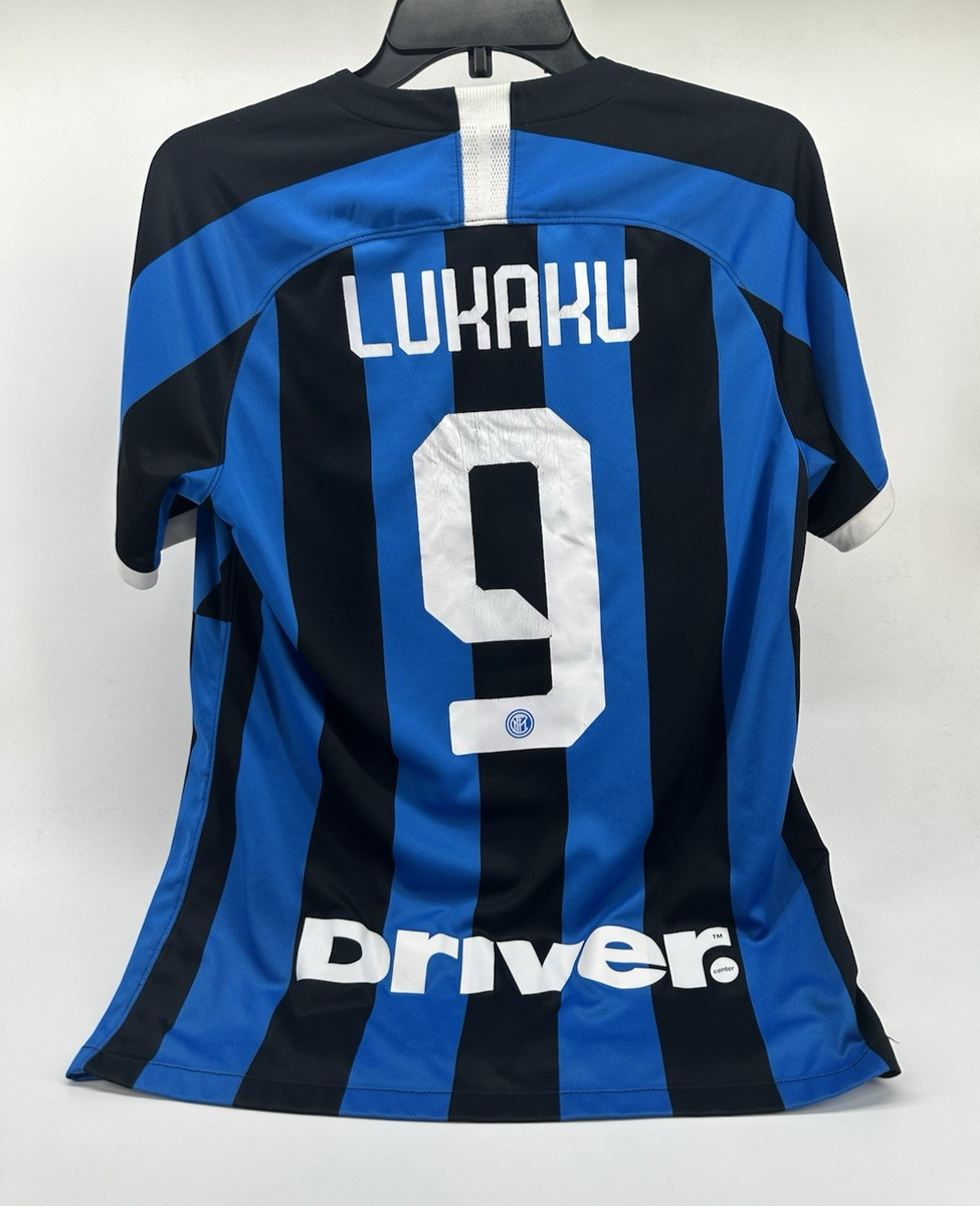 Nike Inter Milan Lukaku #9 Jersey Mens M Blue Black Home UCL