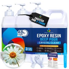 Cr ft  esin 3 Gallon Deep Pour Epoxy Resin Kit Crystal Clear Food Safe UV