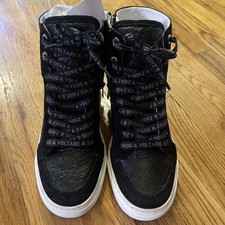 Zadig And Voltaire High Flash Crinkle Leather Sneakers Size 38 US 7.5 Women
