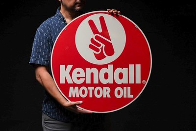 Kendall Motor Oil 看板 Vintage Kendall Motor Oil Tin Litho Advertising Sign | eBay