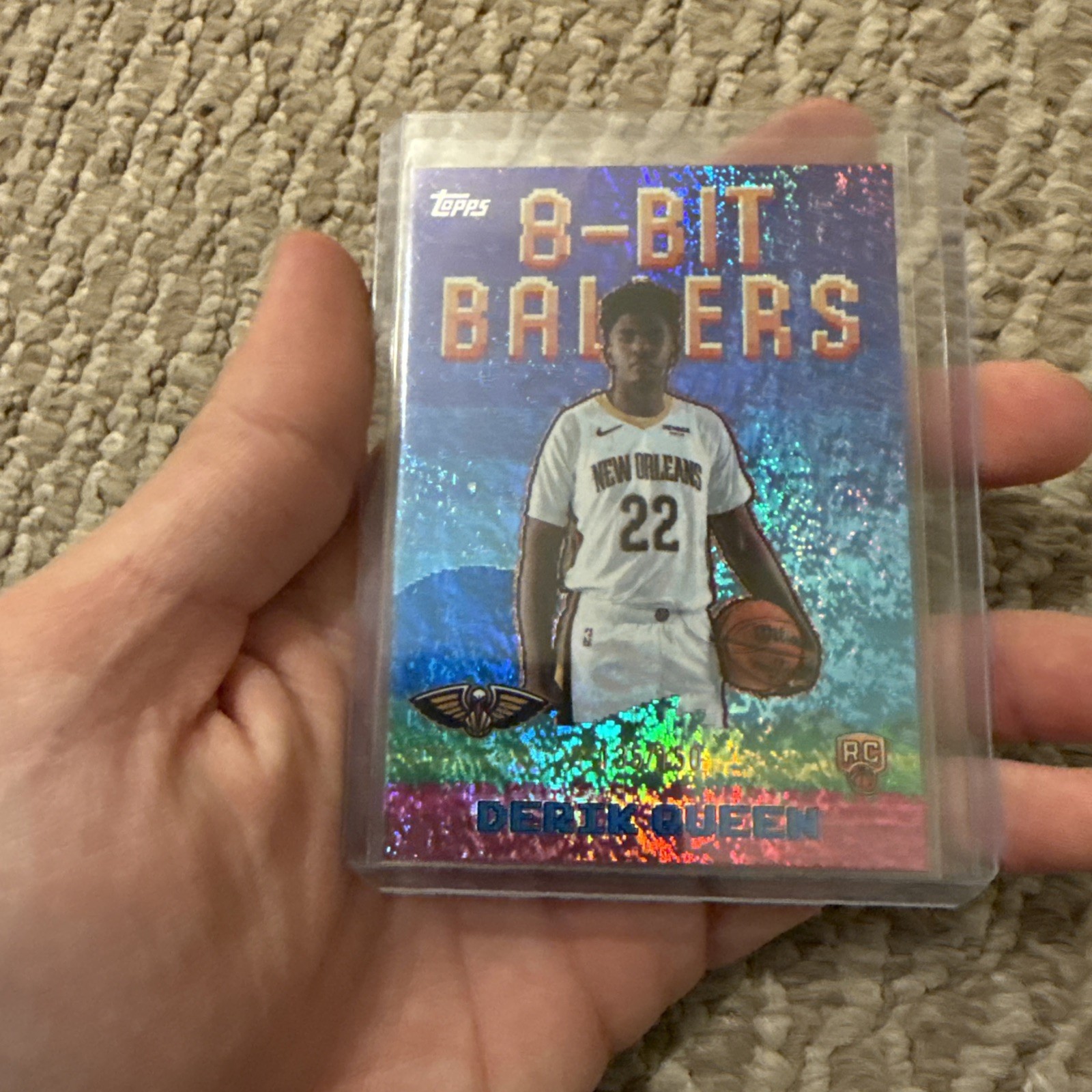 2025-26 Topps Derik Queen RC 8-Bit Ballers Blue Holo Foil /150 ROOKIE Pelicans