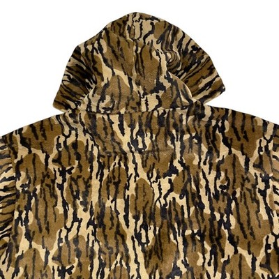 RARE VTG 90s CARHARTT MOSSY OAK CAMO VELOUR FULL ZIP HOODED JACKET