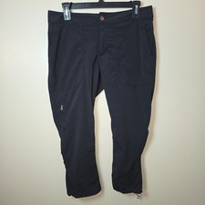 Columbia Womens Black Saturday Trail II Cargo Capri Bungee Hem Size 6 or 31x18