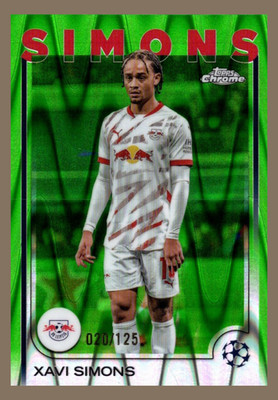 2024-25 Topps Chrome #37 Xavi Simons 020/125 Neon Green Raywave 