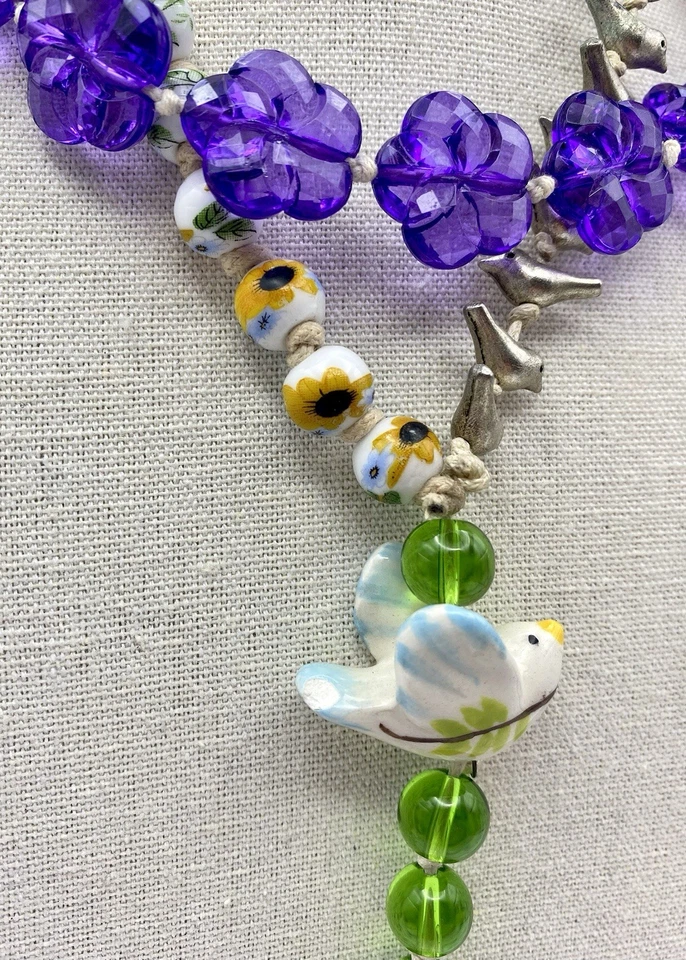 Collar Cruz Rosario Cerámica Brezo Goldmin Esmalte Caprichoso Núcleo Casa Cuentas Foto 3 de 4