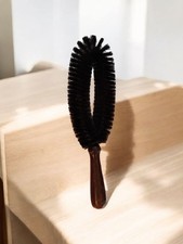 Vintage Stanley Lint Clothes Brush Black Bristles Wood Handle MCV
