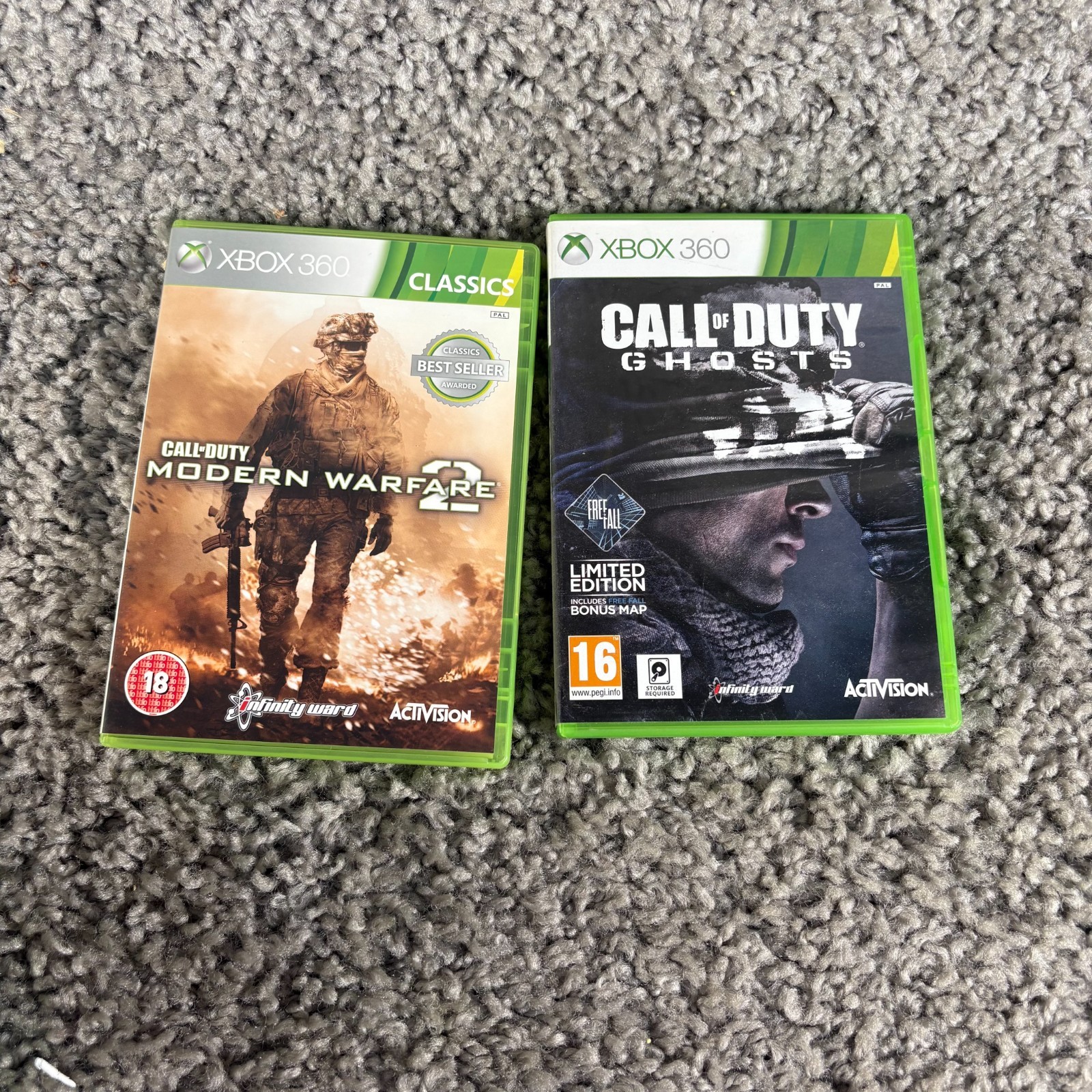 Call of Duty: Modern Warfare 2 (Microsoft Xbox 360, 2009) + Call of Duty Ghosts