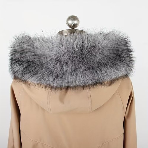 Tira de cuello de piel sintética suave 75 cm * 15 cm, ribete desmontable multicolor para chaqueta de abrigo - Imagen 44 de 60
