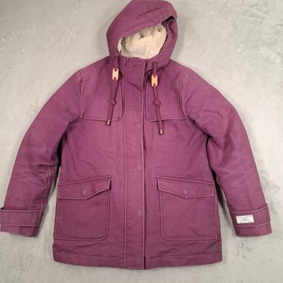 Joules Coast Jacke Damen UK 16 burgund wasserdicht Kapuze Regenmantel Mac