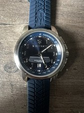 Maserati Men's Blue Rubber Strap Wristwatch Stainless Steel Tachymeter Analog