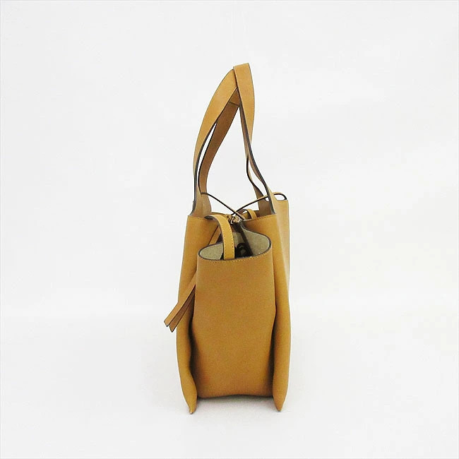 CELINE Trifold Medium Tote Bag Mustard Leather image 3