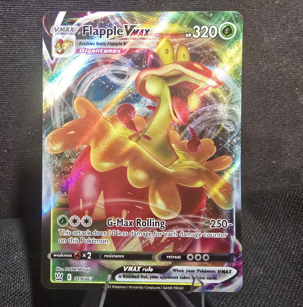 Pokémon TCG Flapple VMAX Ultra Rare Card 019/163 SWSH Battle Styles NM/Mint