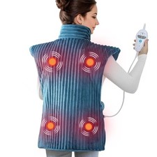 Heating Pads for Back Pain Relief,Wearable Heating Pad with Massager,Teal Teal