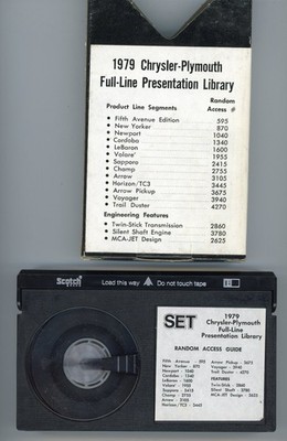 Chrysler, 1979,  Sales Training Program, Video, Beta, Full Line Library, Tape