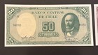 Uncirculated 1962-1975 Chile Banknotes including one 50 Peso and one 1 Escudo
