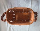 Peterboro Basket Vintage With Braided Leather Hsndles  9x5.5x5 Made In USA  — photo 6