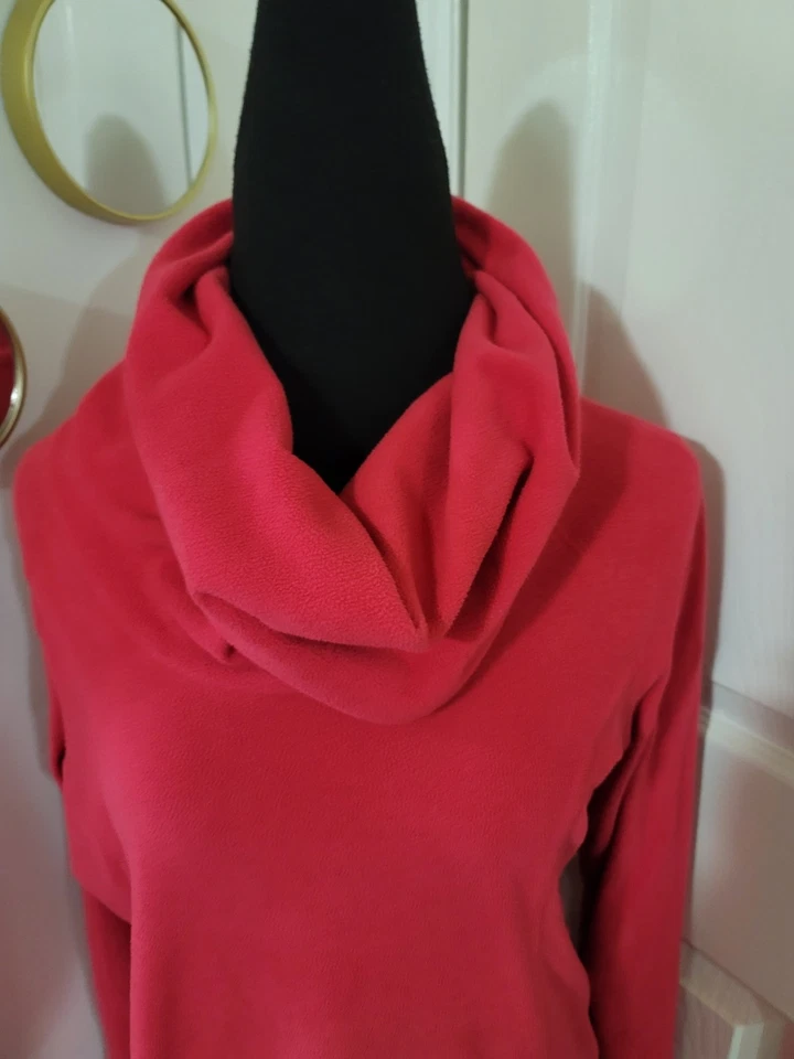 Top túnica polar cuello capucha Columbia M pulóver rosa cálido para mujer Foto 2 de 4