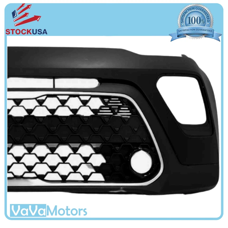 For 2020 2021 2022 Kia Soul Front Bumper with Lower Upper Grille Assembly Set - Image 3 of 3