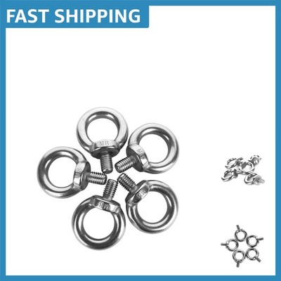M8 Male Thread Eye Bolt Set of 5    Stainless Steel for Heavy Lifting