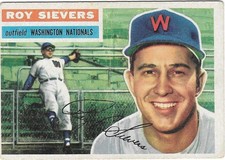 1956 TOPPS - #75 ROY SIEVERS (SENATORS)!! GREAT CARD!!