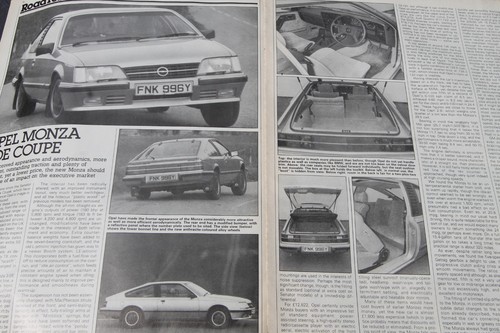 Original 1983 Motor extracted mag test (folded) OPEL MONZA 3.0E series 2