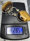 Unique VNT NOS Sterling Silver Handcrafted Tiger’s Eye Citrine Pendant Heavy 28g — photo 10