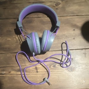 JLab Audio JBuddies Studio Wired On-Ear Headphones Gray Purple 3.5mm 40mm