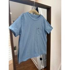 Vineyard Vines Boys Light Blue Slub Cotton Pocket Tee Shirt Size 7 Whale Logo