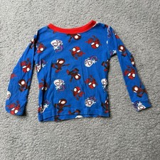 Marvel Spidey Amazing Friends Pajama Shirt Boys 3T Blue Spiderman Long Sleeve
