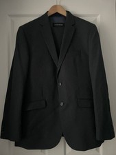 Mens Large 3 Piece Suit Navy Blue W34 L29 Jacket Trousers Waistcoat